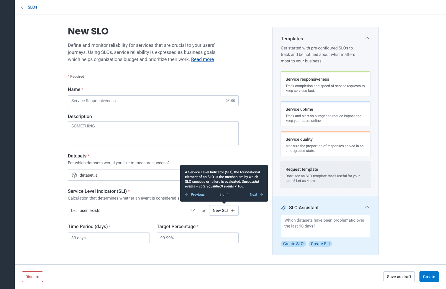 Honeycomb.io SLOs AI assistant concept