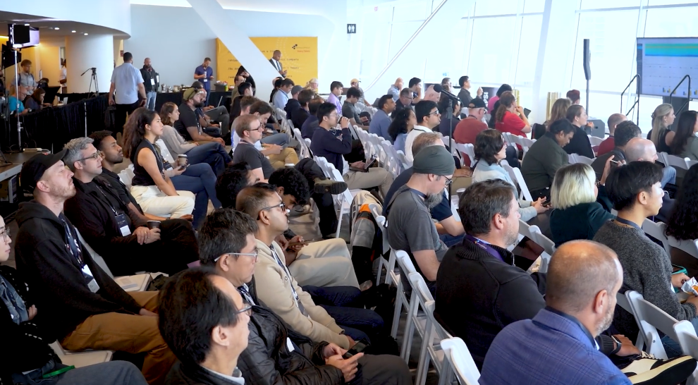 Software engineers listen intently to the presentations and demos given at Honeycomb's Observability Day 2025 in San Francisco